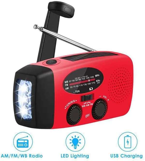 Handvevad Nödradioportabel Solcellsdriven Multibandsradio