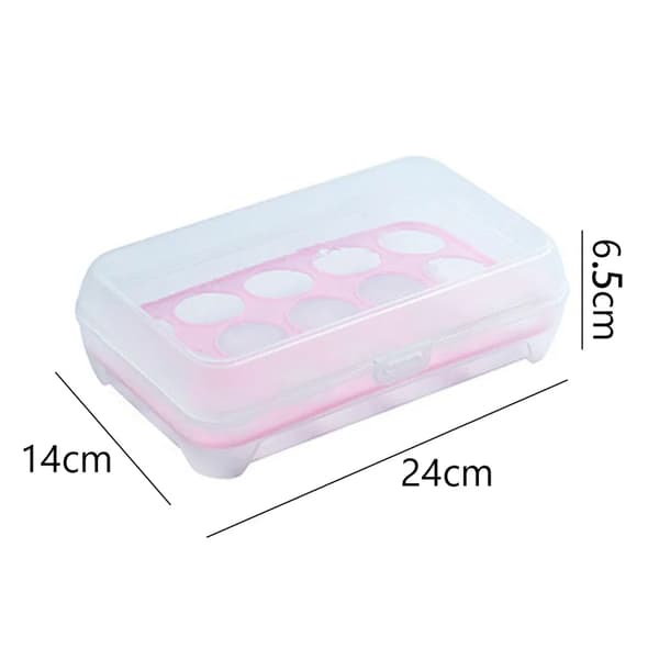 Kjøleskap Eggoppbevaringsboks med lokk, stablebar 24x16x6.5cm 2 stk Rosa Hvit