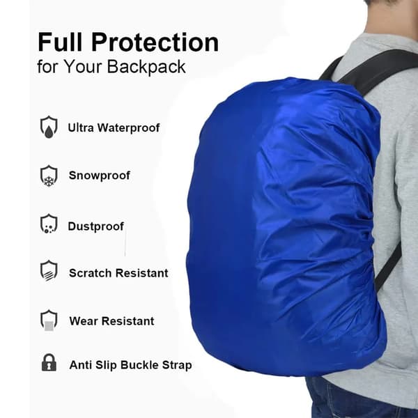 Ryggsäcksregnskydd 2-pack 45L Vandring Camping Cykling Justerbara remmar Vikbara