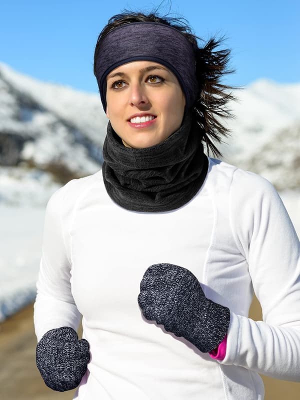 6 stk. vinter ørevarmere halsedisse sæt, touchskærmshandsker, fleece 6 pcs