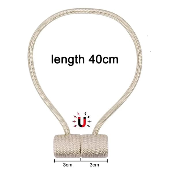 Magnetiske gardinholdere 2-pak polyester 40 cm kugle 3 cm gardinholdere