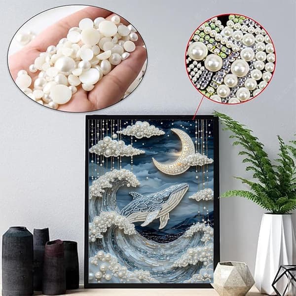 2-pak Ocean Wave Perle Diamond Art Sæt 12 x 16 tommer DIY-håndværk til voksne 2 件装海洋波浪钻石艺术珍珠绘画套装,适合成人(30.4
