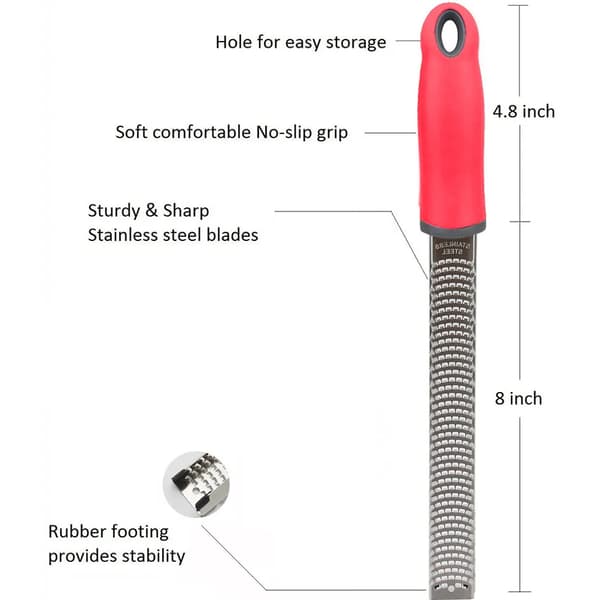 304 rustfritt multirivjern 1 stk 32,5 cm sitrus ost ingefær sjokolade muskatnøtt zester