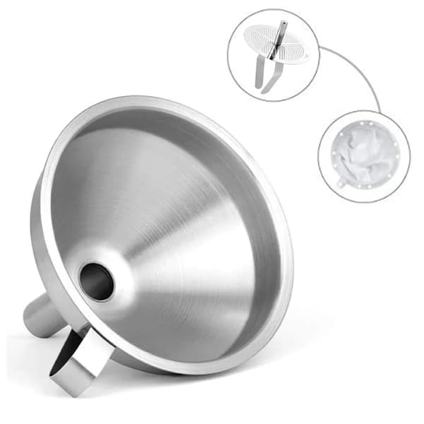 15 cm trakt i rustfritt stål med håndtak 5.9 Inch Stainless