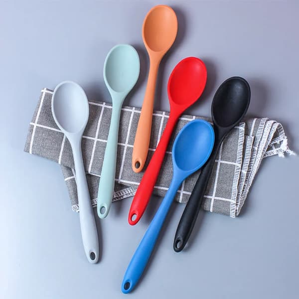 Silikone kogerier 4-pak nonstick varmebestandig blå grå lyseblå orange