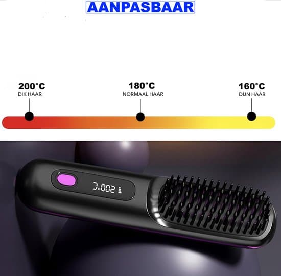 Elektrisk Uppvärmd Stylingborste Keramisk Jonisk Plattång