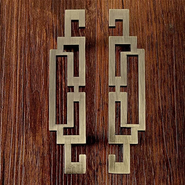 2 køkkengreb møbelgreb 64 mm hulafstand skabsgreb grøn bronze 96 mm