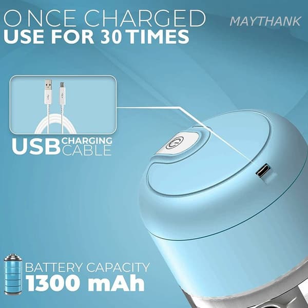 Trådlös uppladdningsbar elektrisk hackare Vit 250ml 30W USB 1st