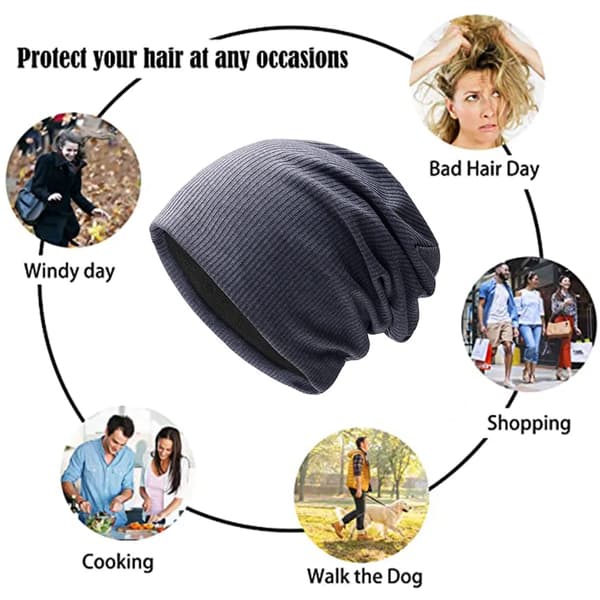 Unisex Strikket Beret Lue Blå Løs Uformell Hatt Hode 56-60 cm