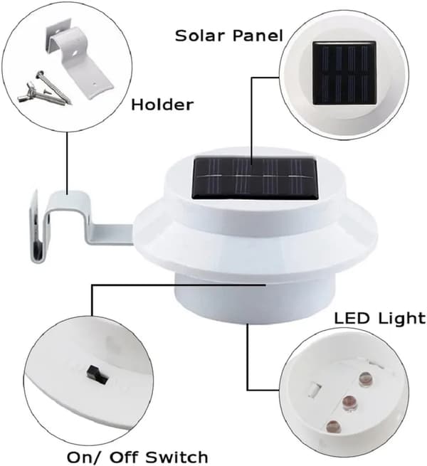 Hvid Solar Hegnslampe 8-pak White Solar Fence
