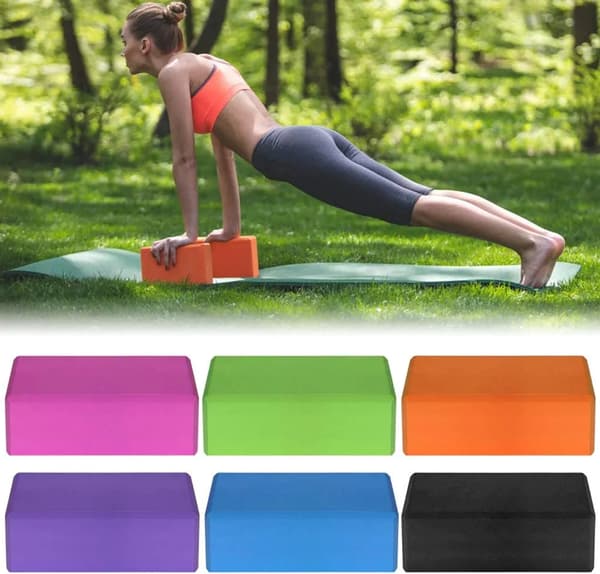 2-delt yogablokke og 1-delt yogaremssæt til restitutionstræning og strækøvelser