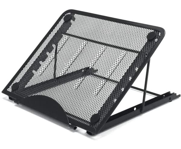 Bærbar stativ ventileret multi-vinkel notebook stativ foldbar rustfrit stål tablet holder til MacBook Air Pro Lenovo Dell sort