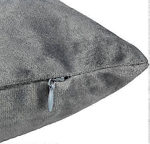 Grå sammetskuddfodral, set om 2, mjuka enfärgade kuddfodral för soffa, sovrum, vardagsrumsinredning Set of 2