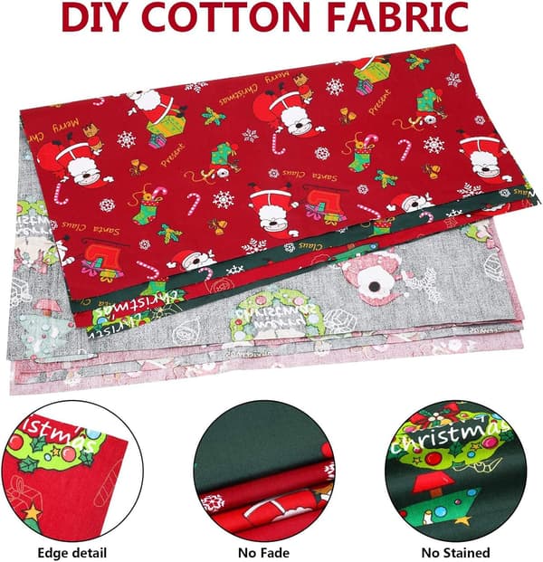 10 stk. julebomullsstoff \"Fat Quarters\"-pakker, 45 x 55 cm, quilting 10 pcs
