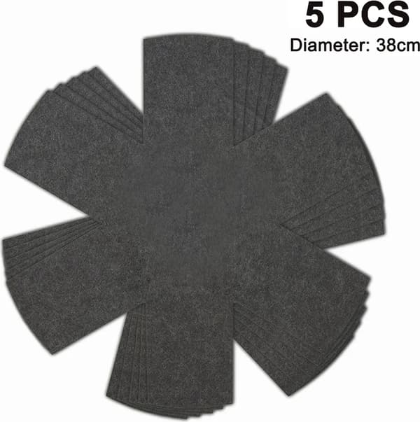 Grytebeskyttelsesputer 5 stk 38 cm Anti-ripe Stabelseparator Filt Polyester Grå Svart