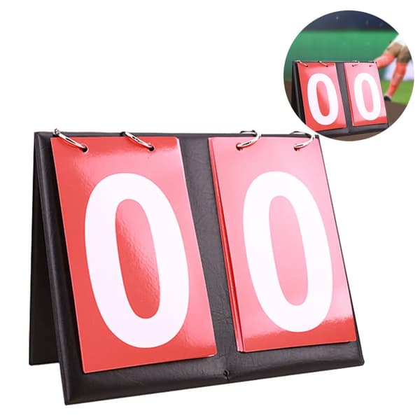 1 stk. Flip Scoreboard 2-cifret bærbart sportstæller rødt bord