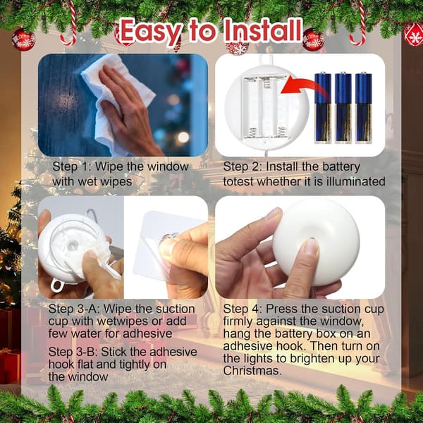 LED-stjerner julelys, pakke med 2 stjernevinduslys, varmhvit, batteridrevet med timer, 8 moduser Pack of 2