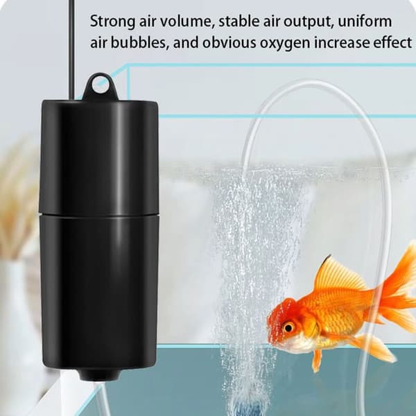 Mini USB Akvarie Luftpump Bärbar Syrepump med Luftsten Tyst 1 st