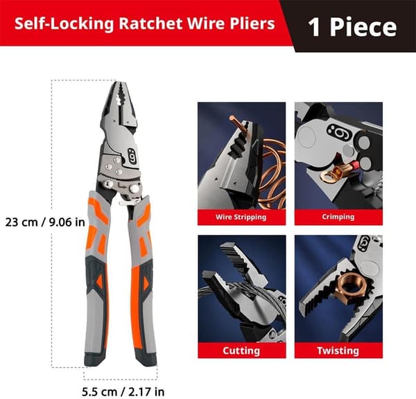 9 tommer skralde-selvlåsende griptang, arbejdsbesparende wireklipper, A 9″ Grip Pliers
