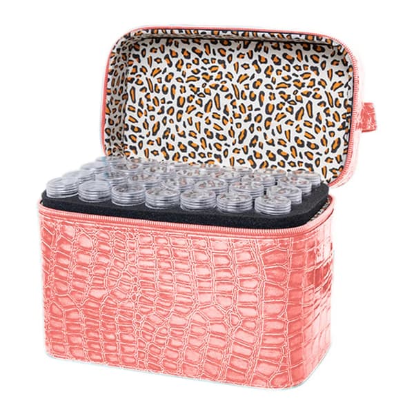 Diamond Painting Organizer 84 Flaskor Dubbel Dragkedja Bärväska PU Pärlförvaringsväska