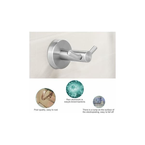 Børstet rustfrit stål rund dobbelt knagerække dobbelt gaffel cylinder design entré bad montering 1 stk