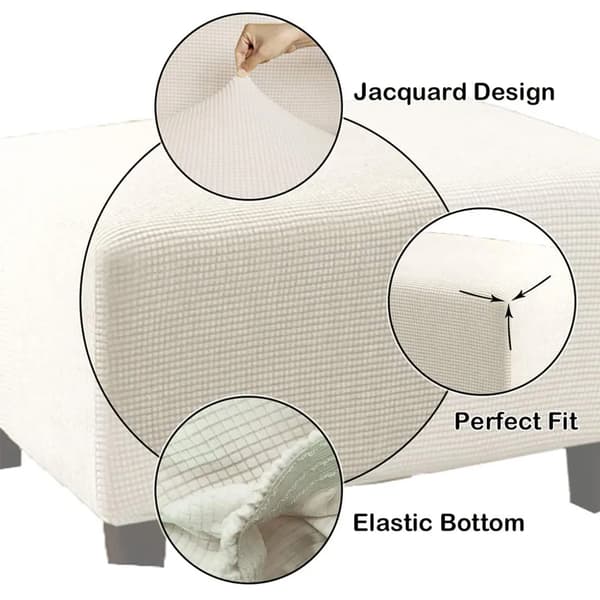 Strekkbart pufftrekk lys beige størrelse M elastisk bunn polyester vaskbart