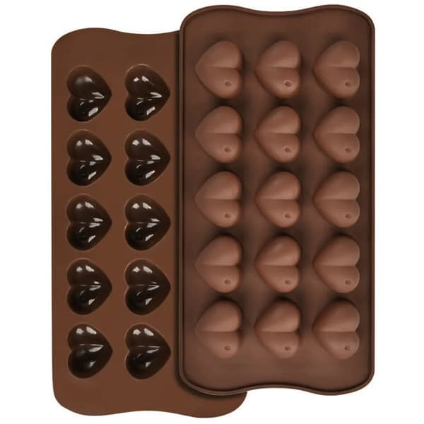 Flerformet silikon sjokoladeform Hjerter Dyr 21x10.5cm DIY Godteri 1stk