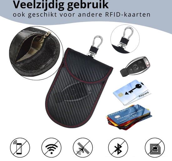 RFID Nøglefri Bilnøglebeskytter - Sort - Kulstof - 2 Stykker Rfid auto keyless