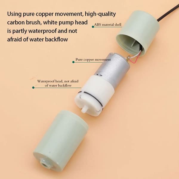 Mini USB Akvarie Luftpump Bärbar Syrepump med Luftsten Tyst 1 st