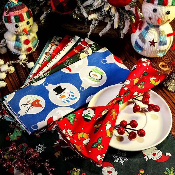 16 stk. julequiltstofbundt, 16 x 20 tommer, bomuld 16 pcs