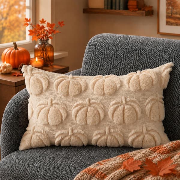 DFXSZ Höstkuddfodral 12x20 Beige Stor Pumpa Dekor DFXSZ Fall Pillow