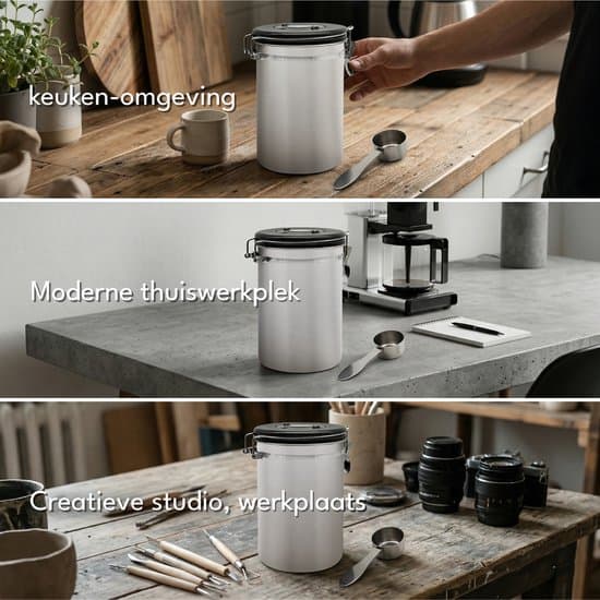 Sølv kaffeopbevaringsbeholder, 1,8L, med låg