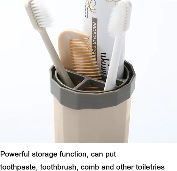 Resetandborstfodral med tandkrämsförvaring, ca 20,8x6,8 cm, PP-material Travel Toothbrush Case