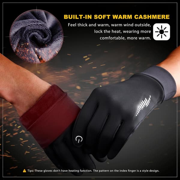 Vinterhandskar för kvinnor och män, termiska pekskärmshandskfoder för skidåkning, halkfri handflata och fleecefodrade SIMARI Winter Gloves