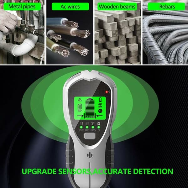 4-i-1 Vægstudsfinder LCD-display Træ Metal AC-ledning Scanning til TV-skab Montering Boreplacering