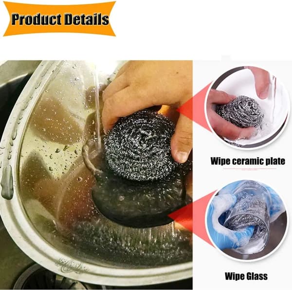 Skurbollar i rostfritt stål, 20-pack Stainless Steel Scouring