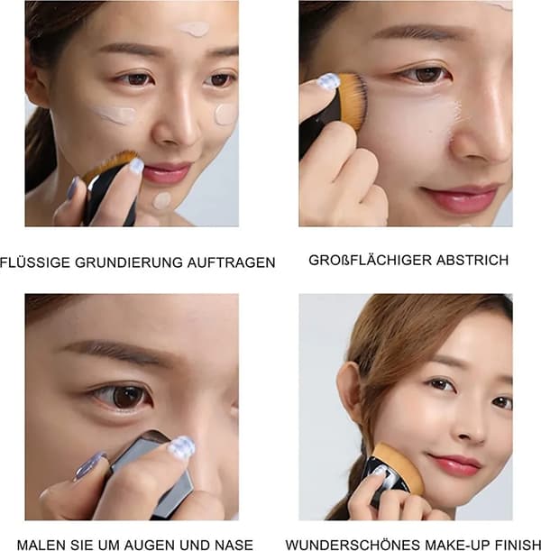 Foundationbørste 1-pakke Kronblad Flad Top Syntetisk Flydende Concealer Blush Creme