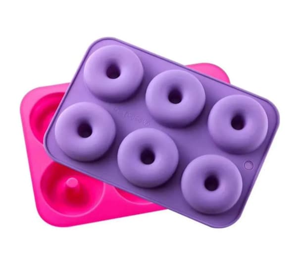 Donut Silikoneform, Non-Stick Silikone Donuts, Bageform Kageforme Donutforme til 6 Donuts, Bagels, Muffins, 3-pak 6-hulrums Donut Bageform