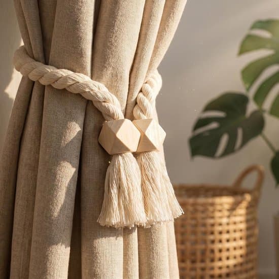 4-pak beige boho magnetiske gardinholdere