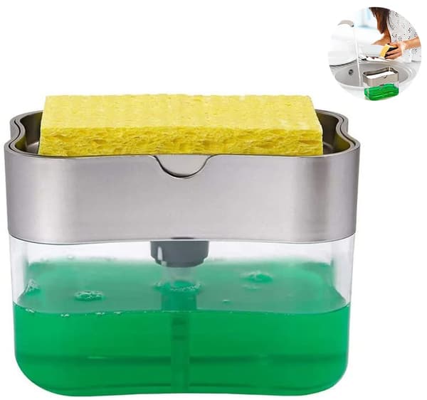 Vaskesæbedispenser med svampeholder Sink Soap Dispenser