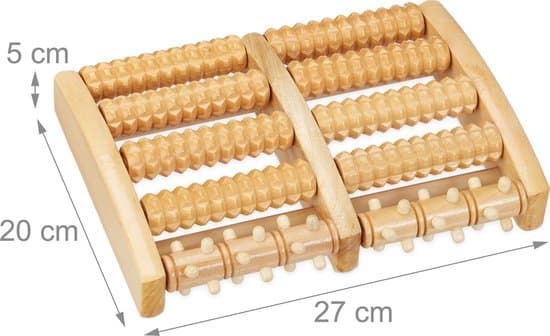 Fotmassagerulle i trä, naturlig, stimulerar reflexzoner Voetmassage roller -