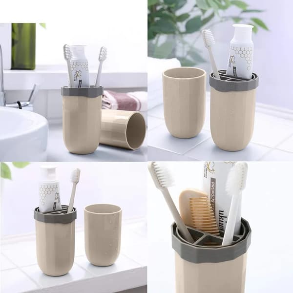 Resetandborstfodral med tandkrämsförvaring, ca 20,8x6,8 cm, PP-material Travel Toothbrush Case