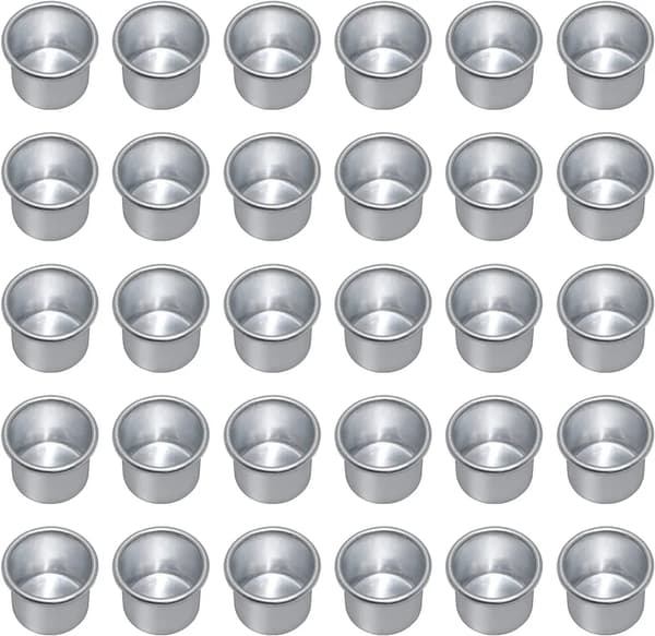Lysestaker 100 stk. aluminium telyskoppinnlegg DIY dekor svart sølv