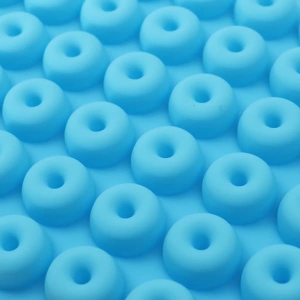 Mini Donut Silikoneforme 3 stk. Blå Lilla Grøn med 3 Pipetter 48-Huls