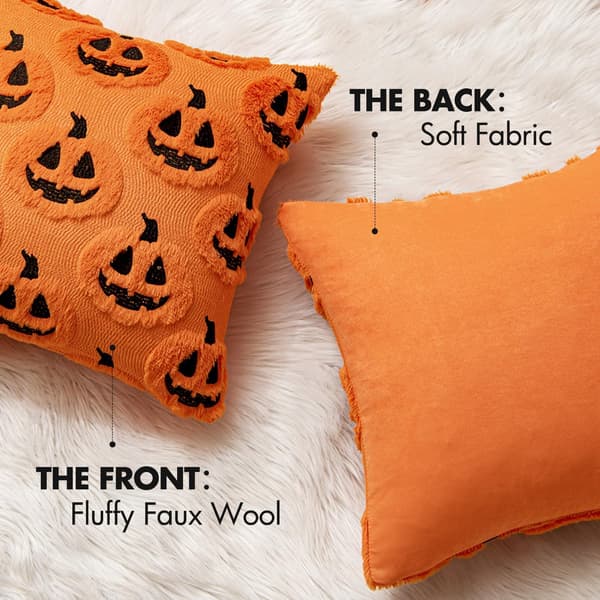 MIULEE Halloween Höst Pumpa Kuddfodral 45x45 cm Orange Svart MIULEE Halloween Fall