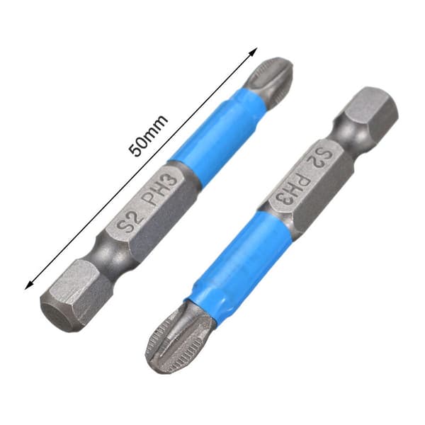 Phillips Bits 12-dele PH PZ 1/4 sekskantet skaft 50 mm magnetisk bore-skruetrækkerbitsæt