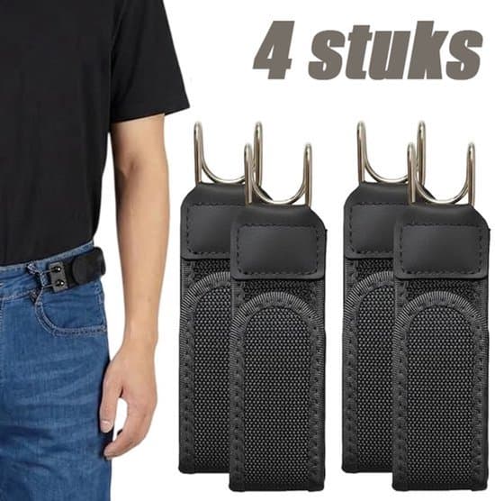 4-pack elastiskt bälte utan spänne svart