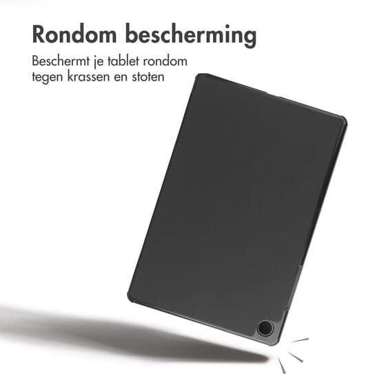 Svart trefaldigt surfplattefodral, kompatibelt med Samsung Galaxy Tab A9 Plus