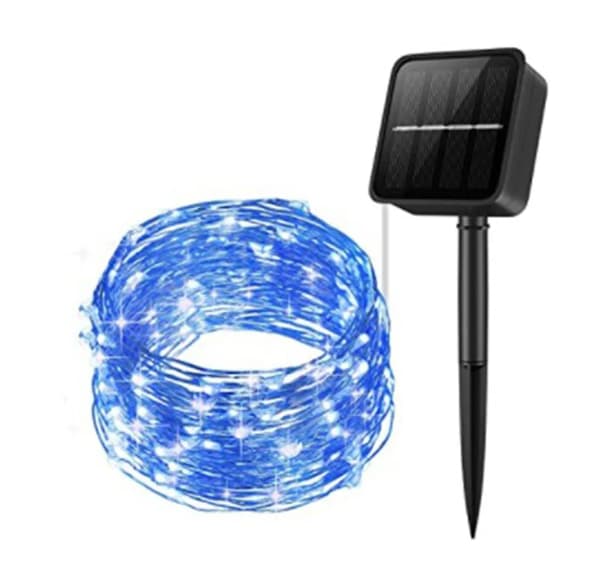 100LEDs rörslinga, IP65 vattentät 12m solcellsslinga koppartråd julbelysning för bröllop trädgårdsfest utomhus