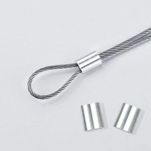 Aluminium Wire Rope Ferrules 100 stk. 1,5 mm Duplex Krympehylstre Sølv til Flykabler